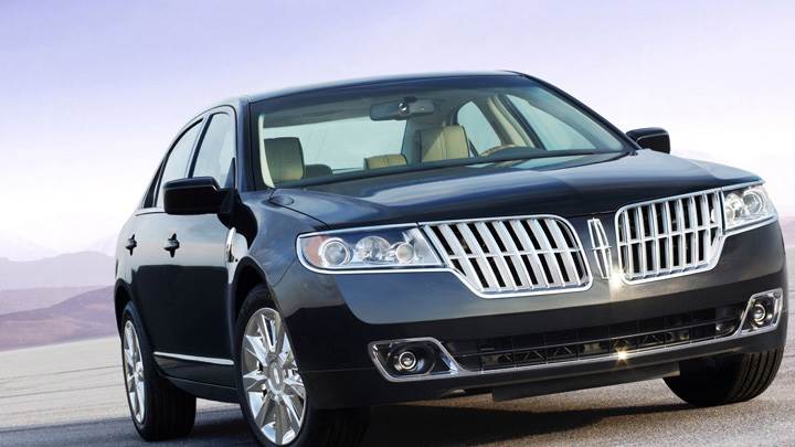 2010 Lincoln MKZ In Black Near Mountains